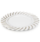Assiette blanche avec bord ondulé doré