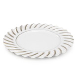 Assiette blanche avec bord ondulé doré