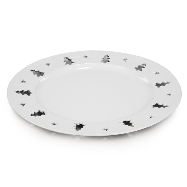 White Plate with Tree Pattern