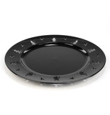 Black Plate with Tree Pattern