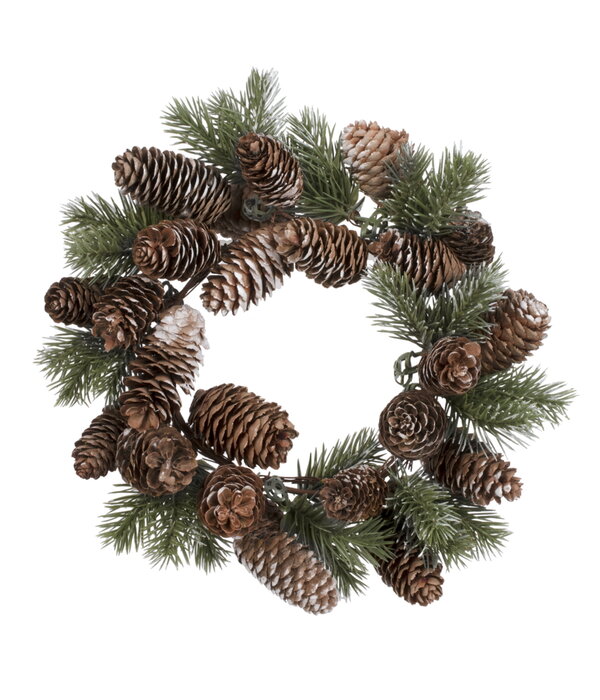 Couronne pour chandelle pommes de pin 5"