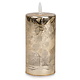 Chandelle dorée maison enneigée 6", sans flamme