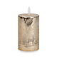 Chandelle dorée maison enneigée 5", sans flamme
