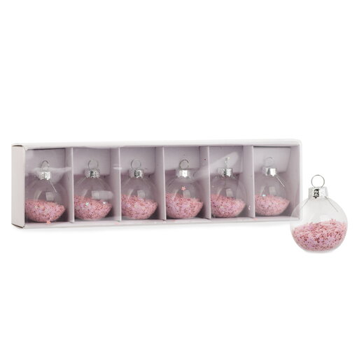 Marque-places boule de Noël transparente avec étoiles, ens/6