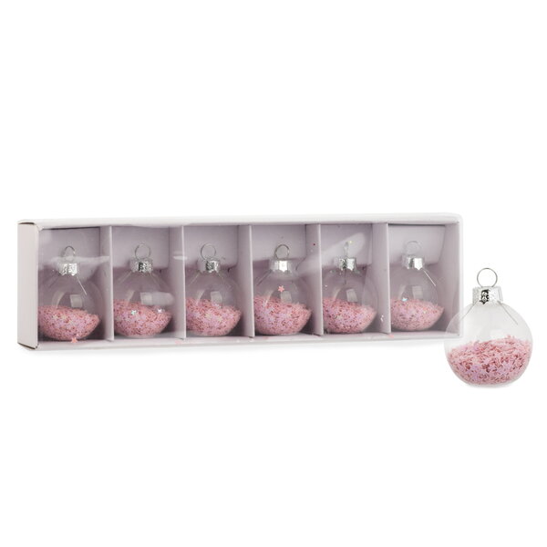 Marque-places boule de Noël transparente avec étoiles, ens/6