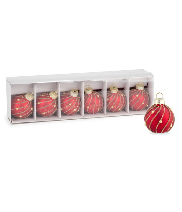 Red Christmas Ornament Place Card Holders, Set of 6