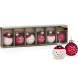 Red Ornament & Snowman Place Card Holders, Set of 6