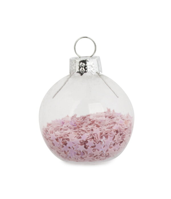 Marque-places boule de Noël transparente avec étoiles, ens/6