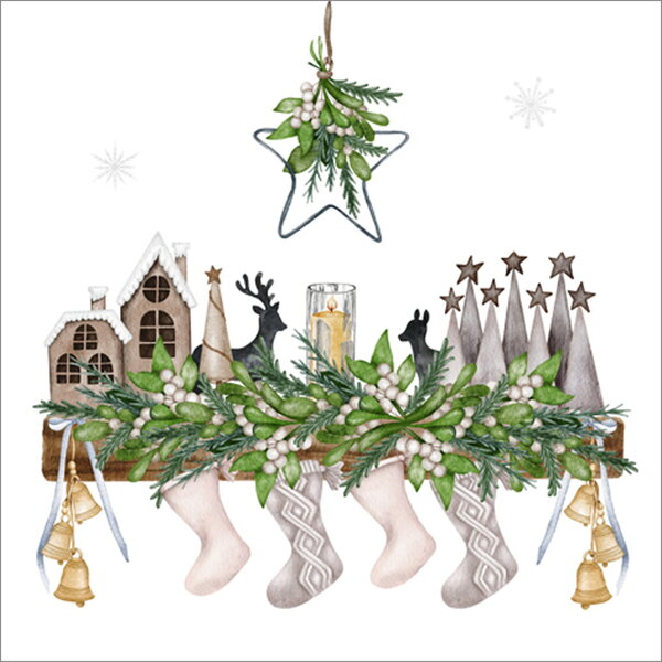 Serviettes de table en papier bas de Noël suspendus