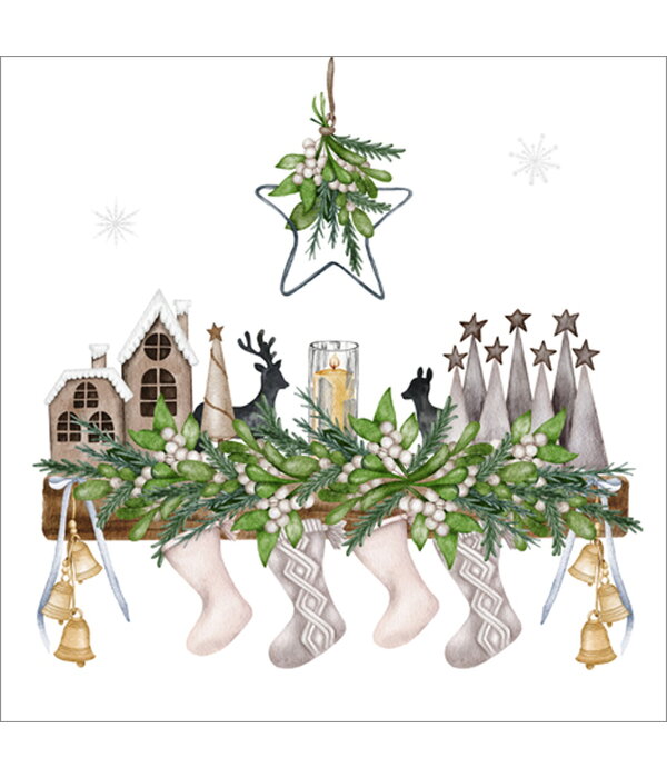 Serviettes de table en papier bas de Noël suspendus
