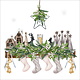 Serviettes de table en papier bas de Noël suspendus