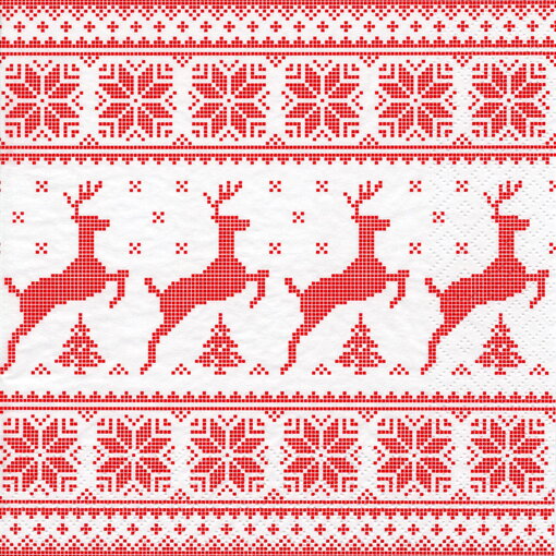 Serviettes de table en papier cerfs & flocons