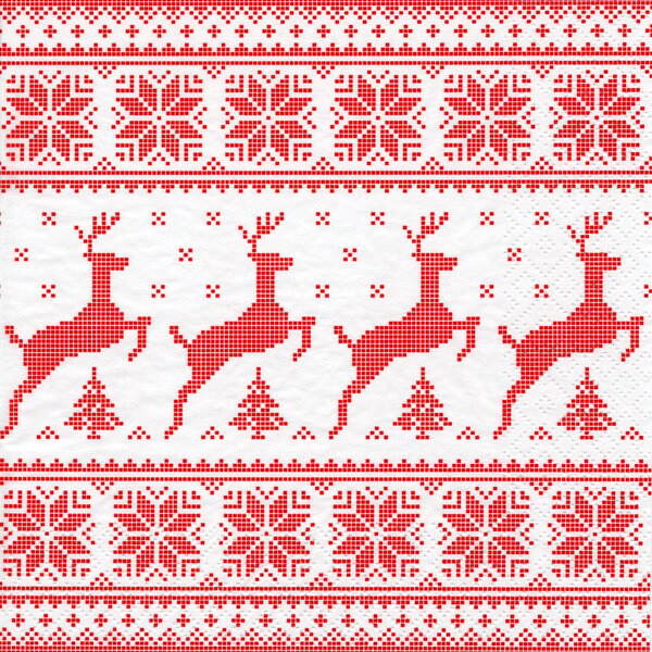 Serviettes de table en papier cerfs & flocons