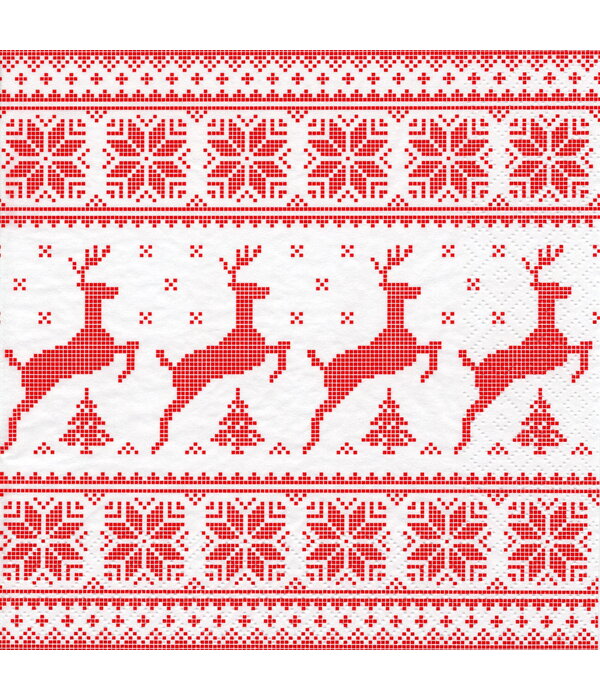 Serviettes de table en papier cerfs & flocons