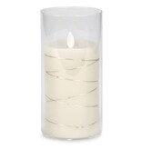 Chandelle illuminée en verre 7", crème