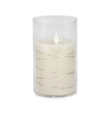 Chandelle illuminée en verre 6", crème