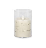 Chandelle illuminée en verre 5", crème