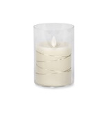 Chandelle illuminée en verre 5", crème