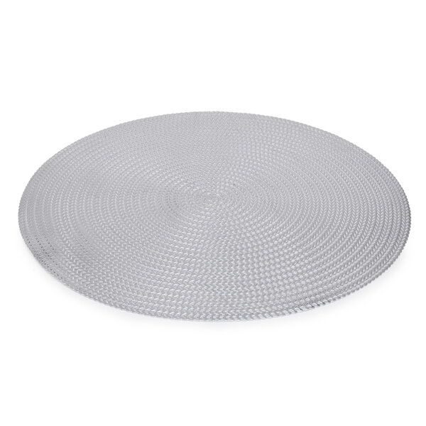 Napperon rond argent texturé