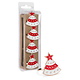 Red & White Christmas Tree Napkin Ring, Set of 4