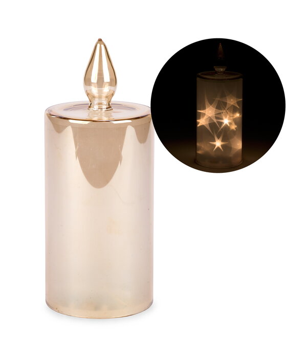 Chandelle dorée 8", sans flamme