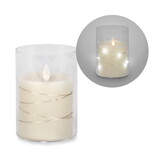 Chandelle illuminée en verre 5", crème