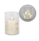 Chandelle illuminée en verre 5", crème