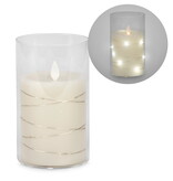 Chandelle illuminée en verre 6", crème