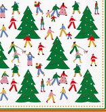 Serviettes de table en papier sapins verts