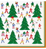 Serviettes de table en papier sapins verts