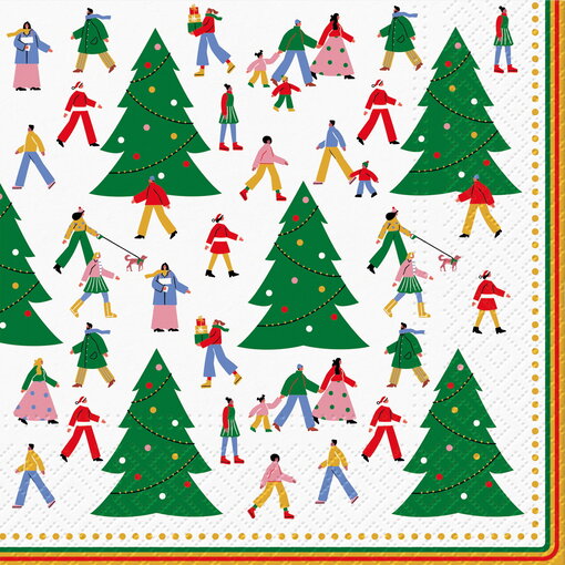 Serviettes de table en papier sapins verts