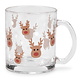 Transparent Glass Mug with Reindeer Pattern