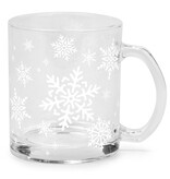 Tasse en verre transparente avec flocons