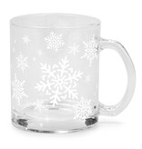 Tasse en verre transparente avec flocons