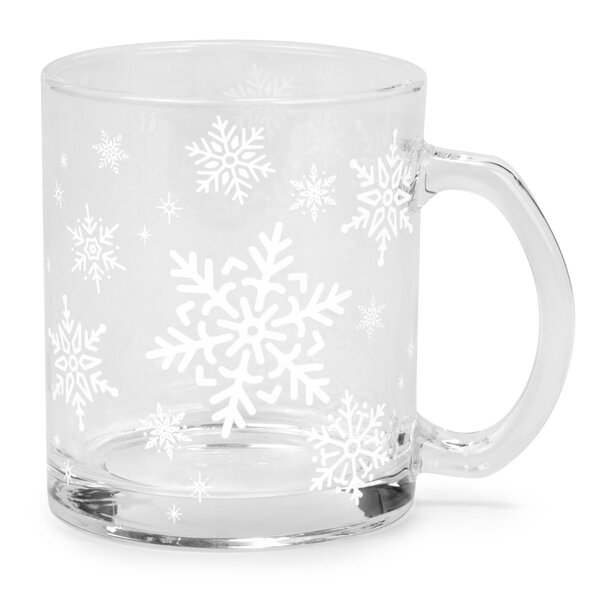 Tasse en verre transparente avec flocons