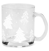Tasse en verre transparente à motif sapin