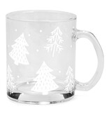 Tasse en verre transparente à motif sapin