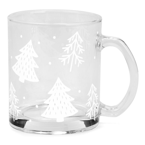 Tasse en verre transparente à motif sapin