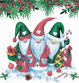 Red & Green Gnome Paper Napkins