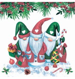 Red & Green Gnome Paper Napkins