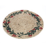 Round Jute Placemats with Foliage