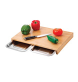 Planche en bambou avec 2 plateaux coulissants