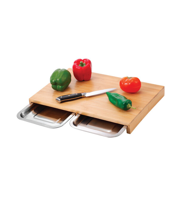 Planche en bambou avec 2 plateaux coulissants