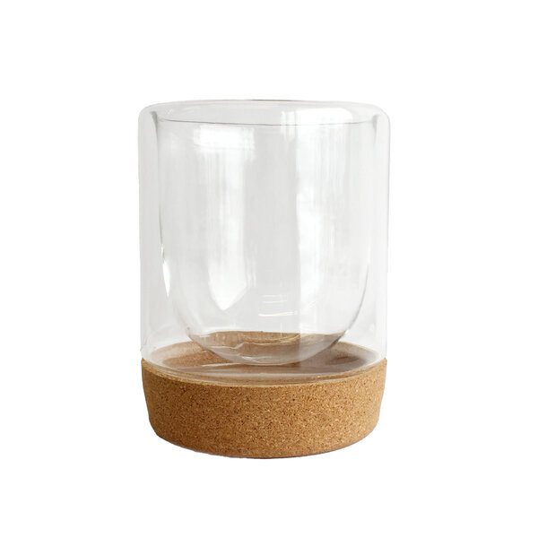 Verre à double paroi avec base en liège 350 ml