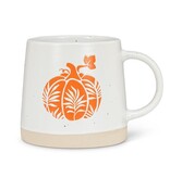 Tasse en grès avec citrouille orange 14oz
