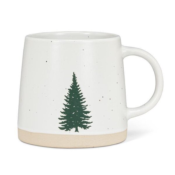 Green Pine Stoneware Mug 14 oz