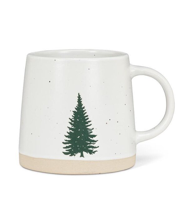 Green Pine Stoneware Mug 14 oz