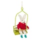 Winter Bunny on Chairlift Ornament 6"