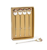 Santa Face Icon Cocktail Picks. Set of 4