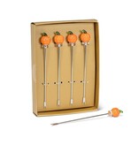 Pumpkin Icon Cocktail Picks, set of 4